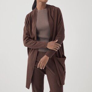 New Pact Airplane Wrap Cardigan in Mahogany Heather M/L